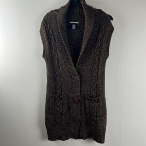 Brown Mac & Jac Cable Knit Vest